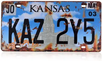 Retro Reliefni registrske Tablice | Supernatural | Kovinski Odtisnjeno Številko, Oznako Film Prop Nečimrnosti Ploščo 12x6 palčni (Kansas Kaz 2Y5)